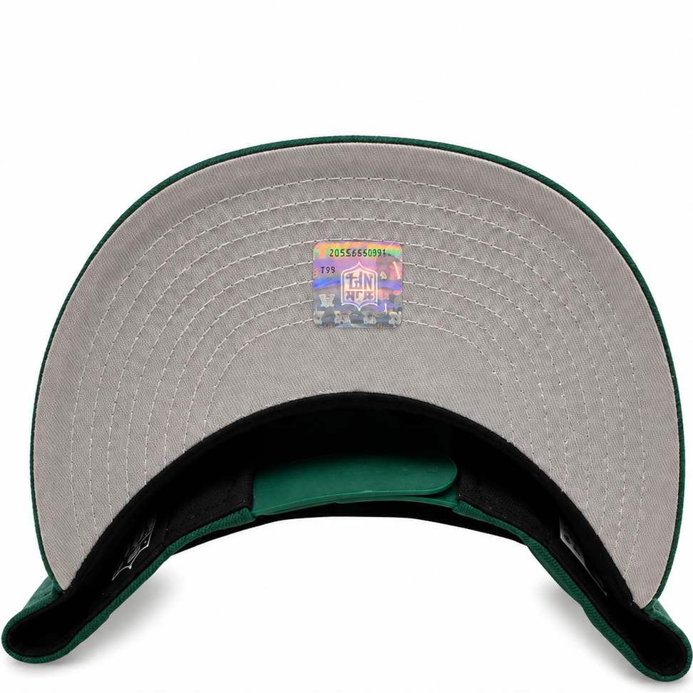 Green Raiders snapback with gold shield logo - alternate view