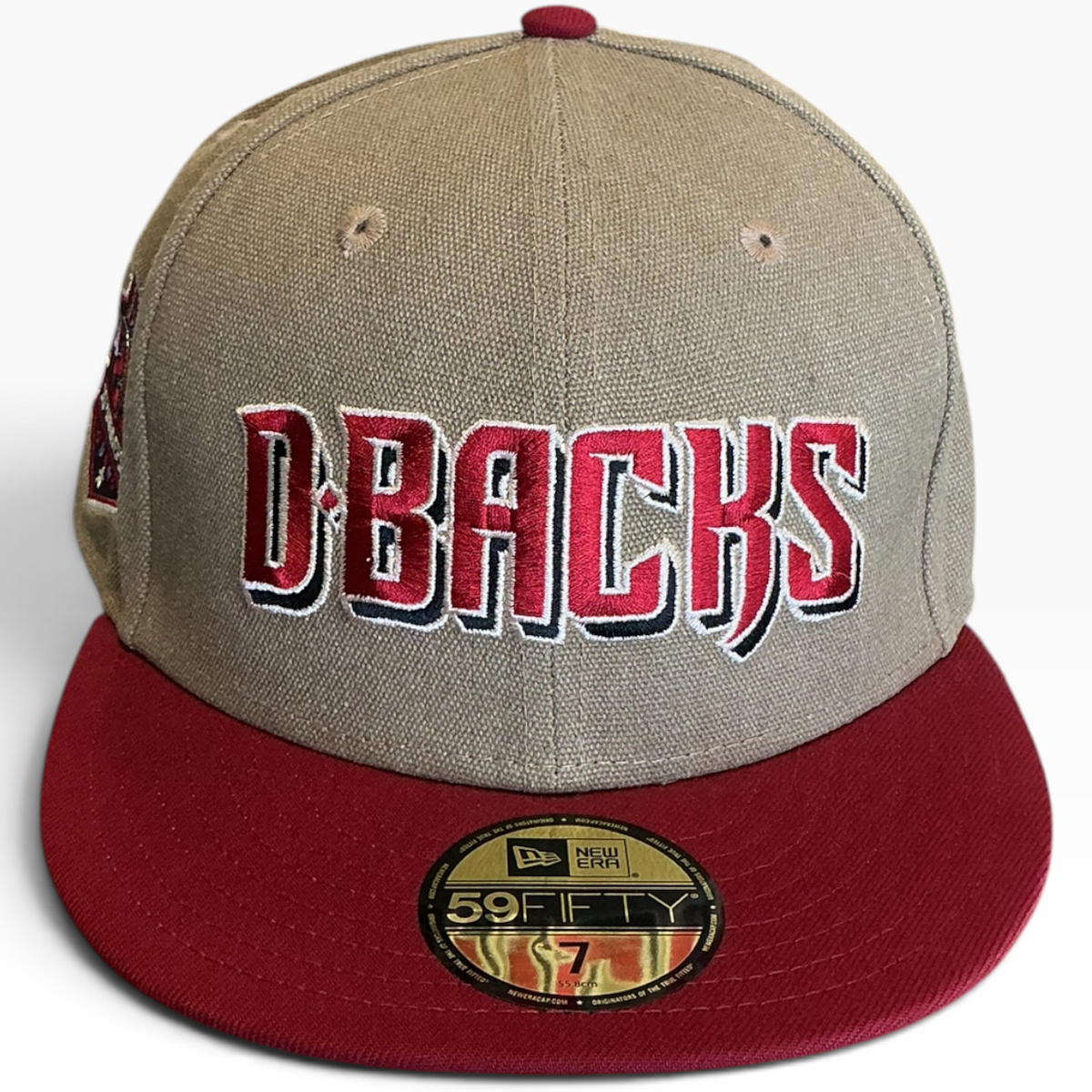 Arizona Diamondbacks Tan/Red New Era 59FIFTY fitted hat - back view