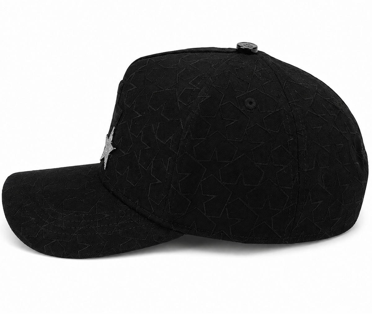 77 star rhinestone snapback with star texture - side view