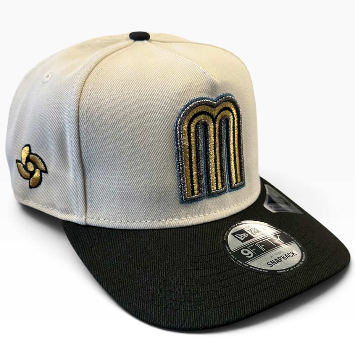 Mexico cream and black New Era 9FIFTY A-Frame snapback hat - front view