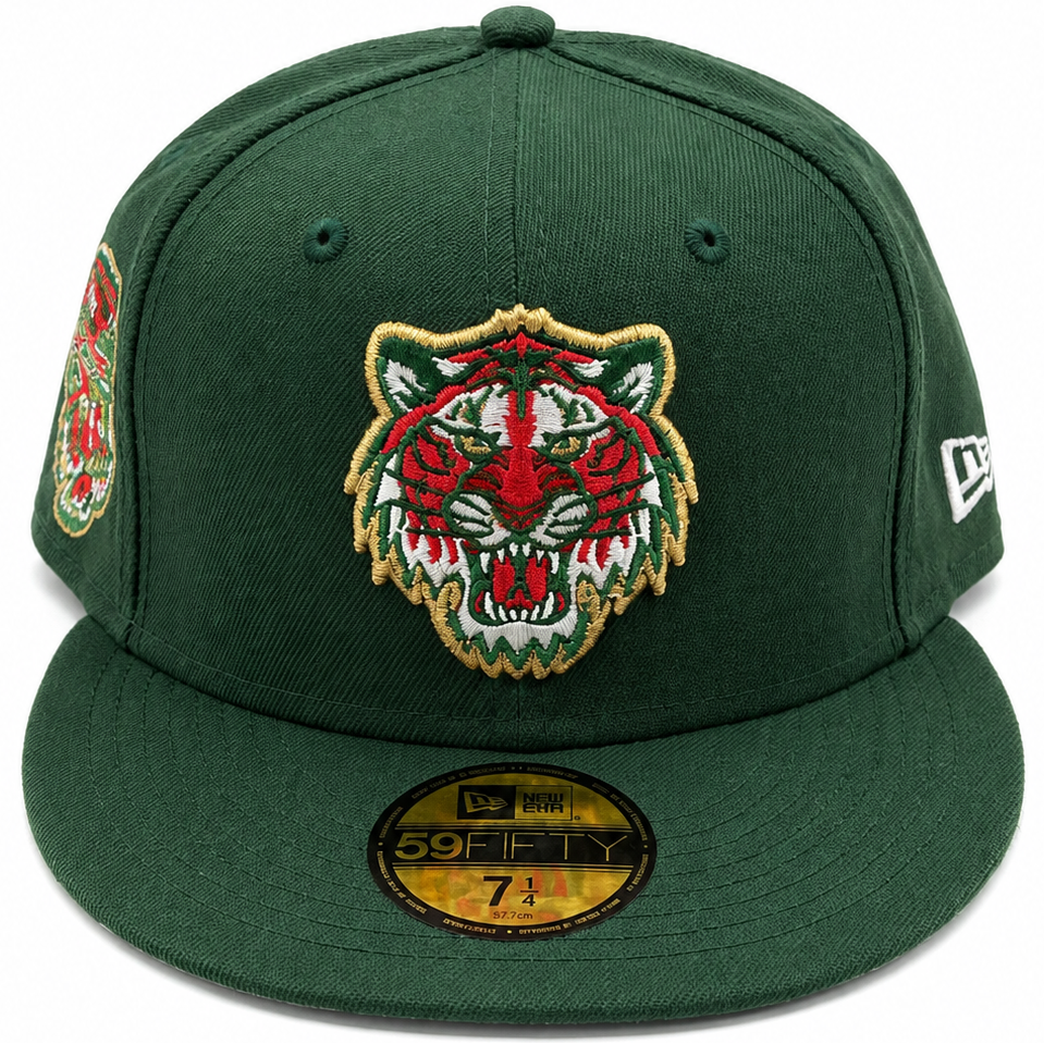 Detroit Tigers Dark Green New Era 59FIFTY fitted hat - side view
