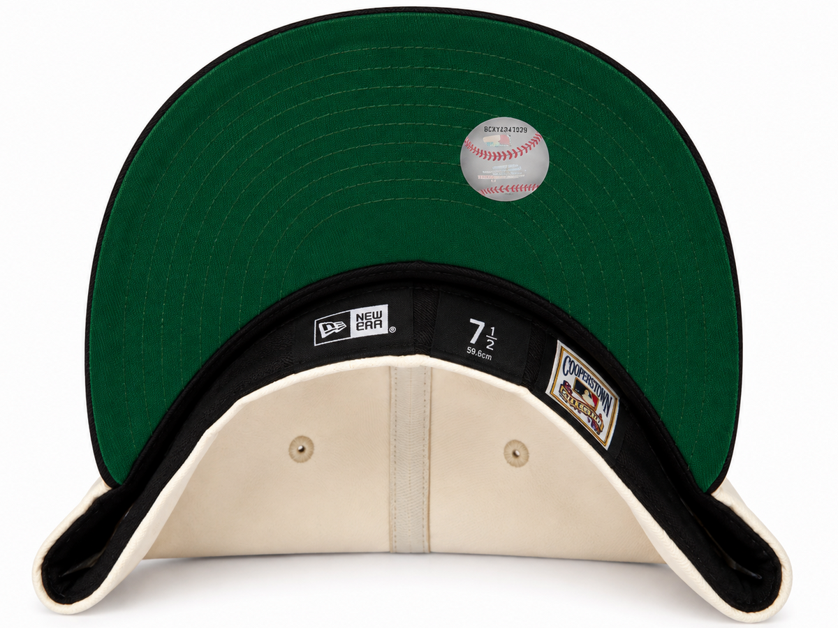 Anaheim Angels cream/black New Era 59FIFTY fitted hat - detail view
