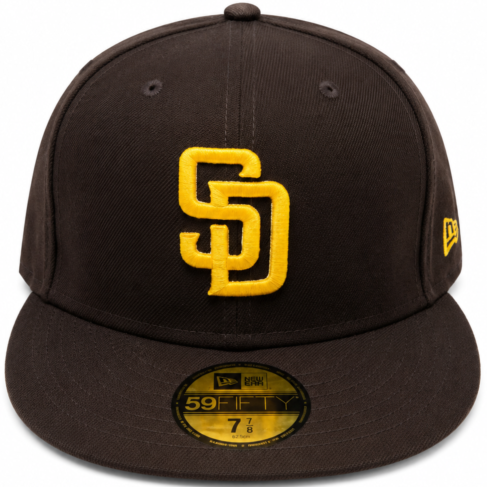 San Diego Padres Brown & Gold New Era 59FIFTY fitted hat - front view