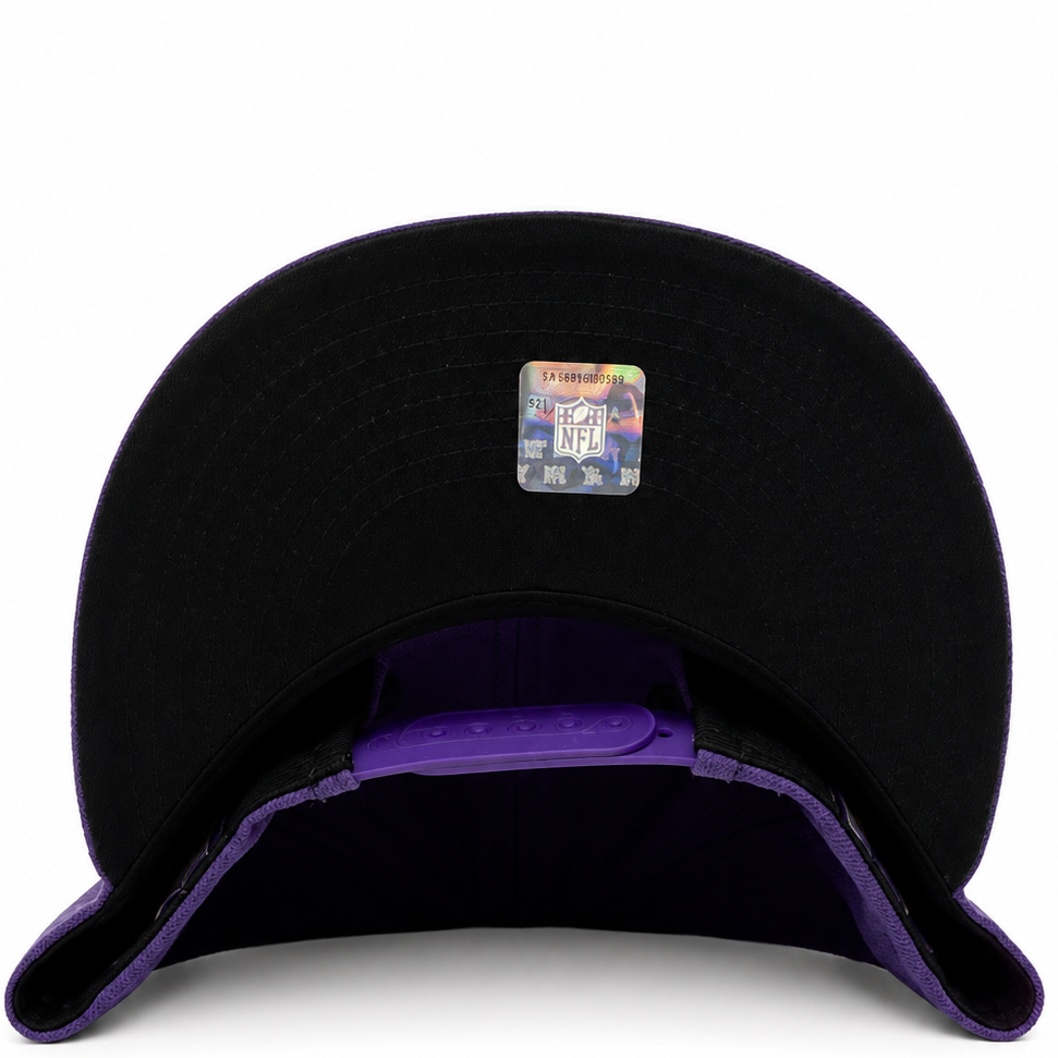 Las Vegas Raiders purple New Era 9FIFTY snapback hat - front view