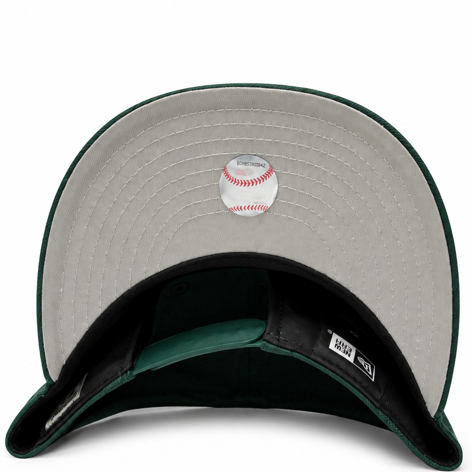 Aztec warrior skull green snapback - back view