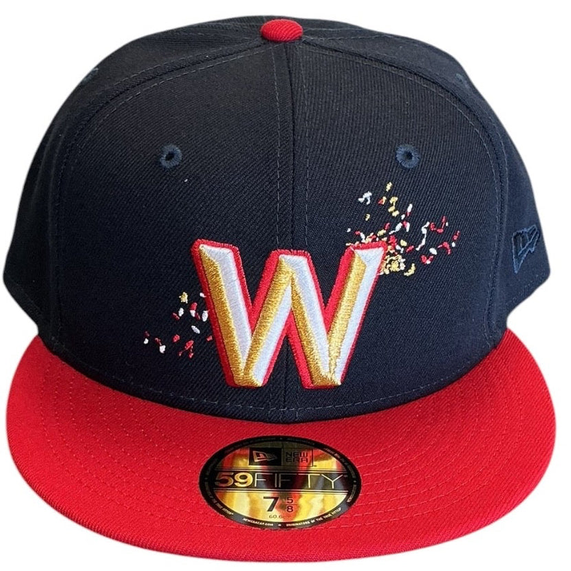 Washington Nationals Navy & Red New Era 59FIFTY fitted hat - side view