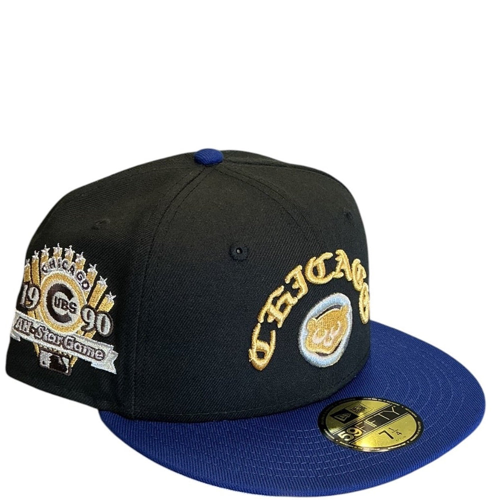 Chicago Cubs Black & Royal Blue New Era 59FIFTY fitted hat - back view