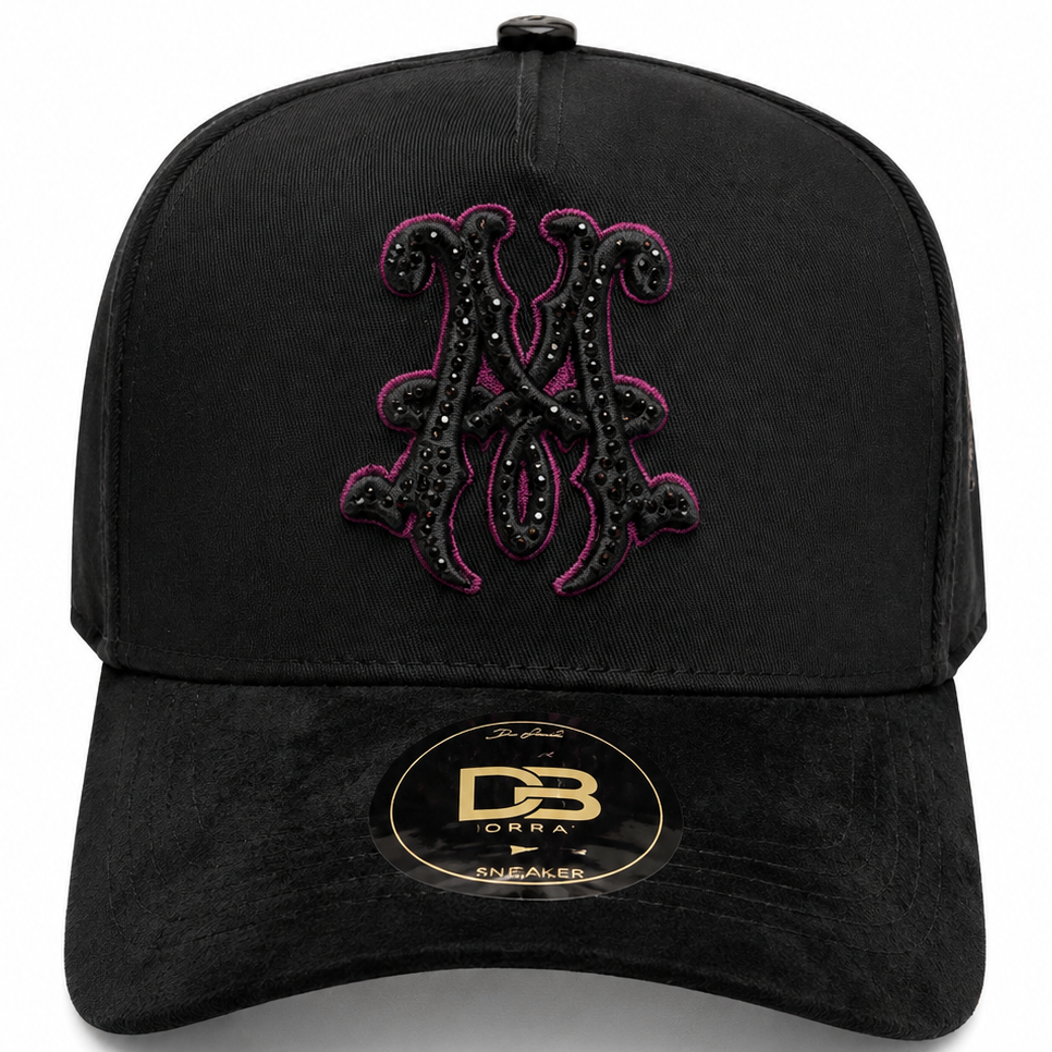 Black Purple Mystic Wizard Snapback Hat – front view
