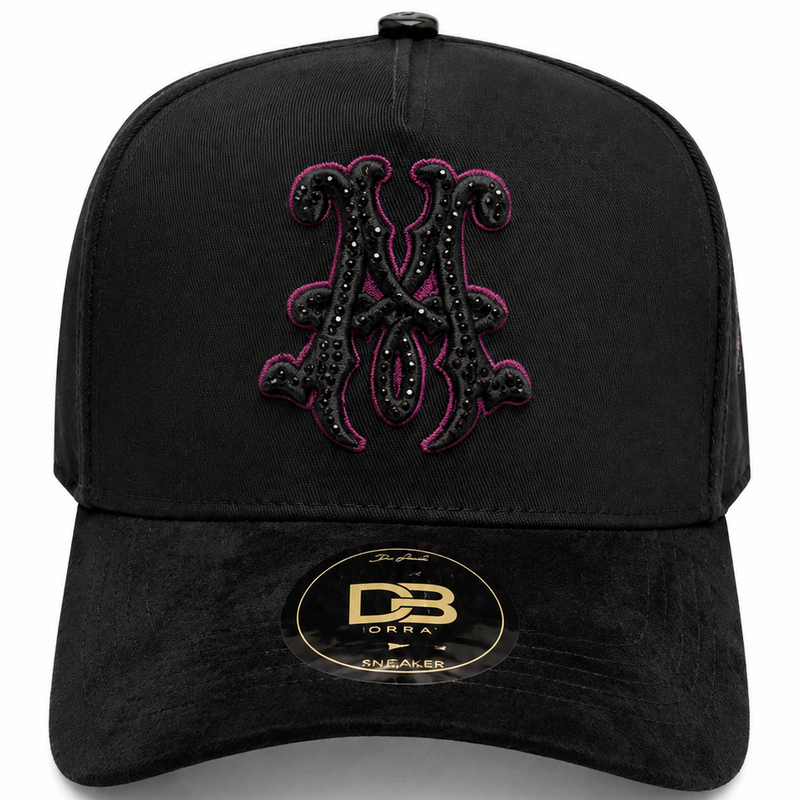 Black Purple Mystic Wizard Snapback Hat – front view