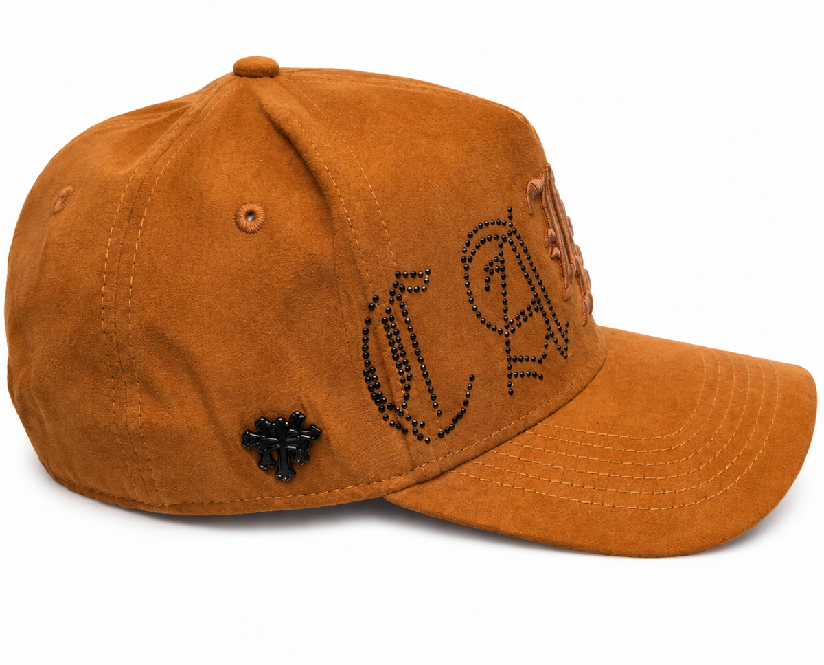 Cash Only LA suede rhinestone snapback - back view