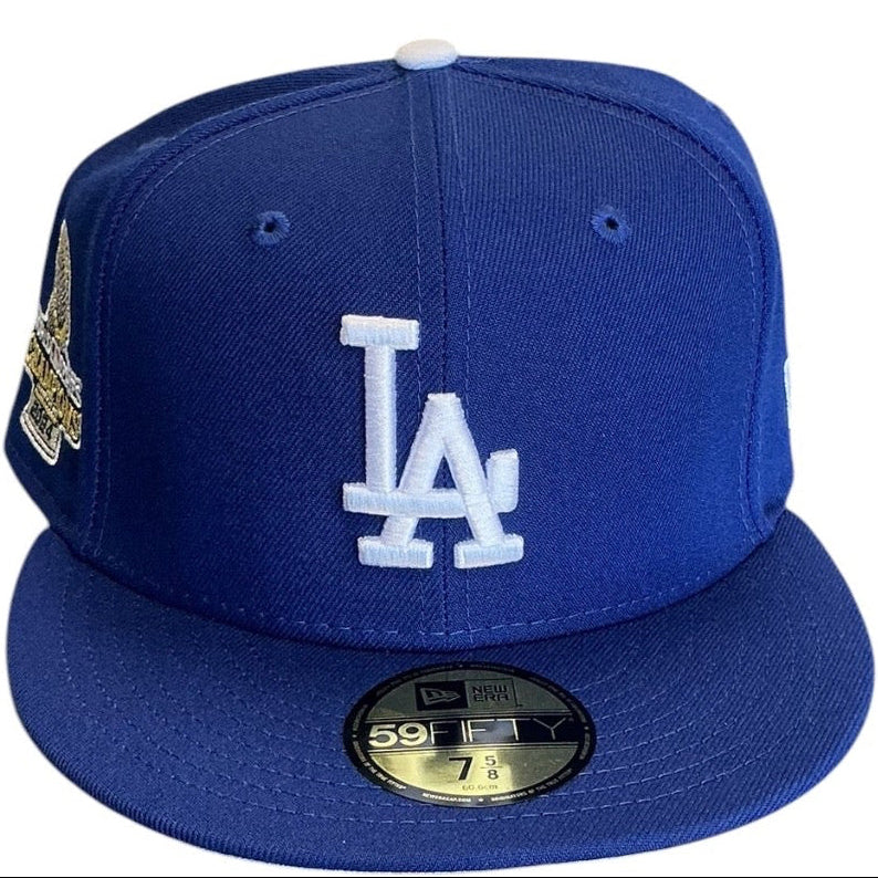 Los Angeles Dodgers royal blue New Era 59FIFTY fitted hat - side view