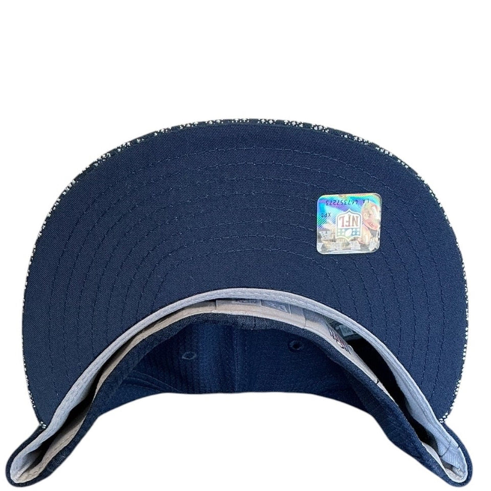 New England Patriots Navy Pattern Brim New Era 59FIFTY fitted hat - front view