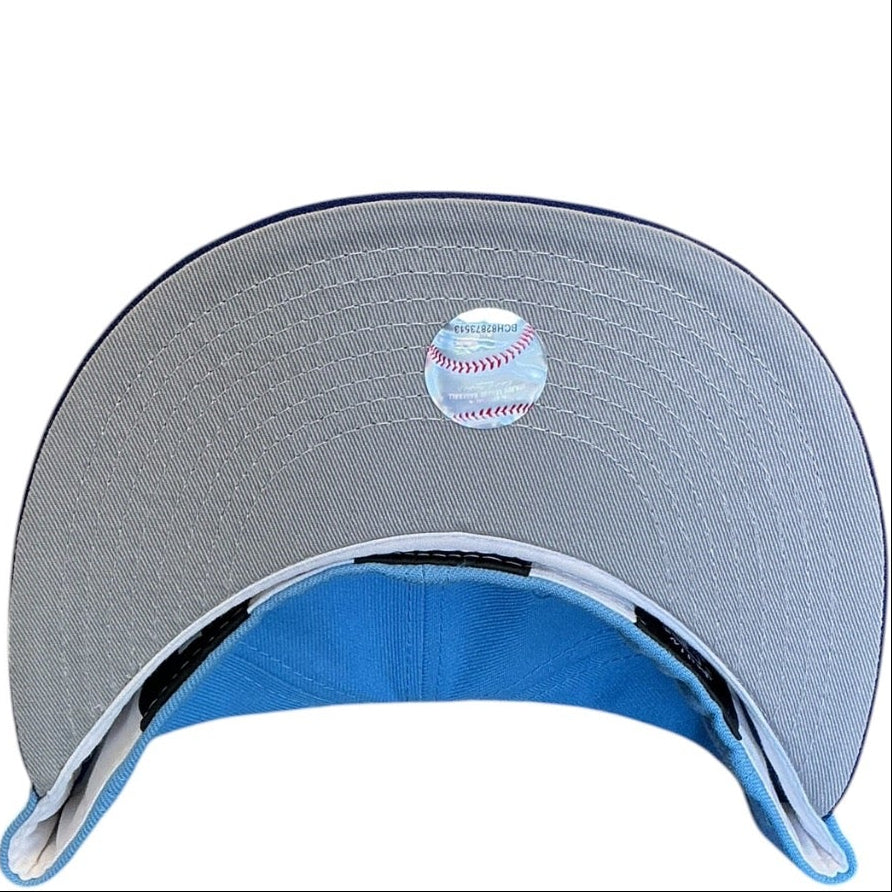 Los Angeles Dodgers light blue and navy New Era 59FIFTY fitted hat - front view