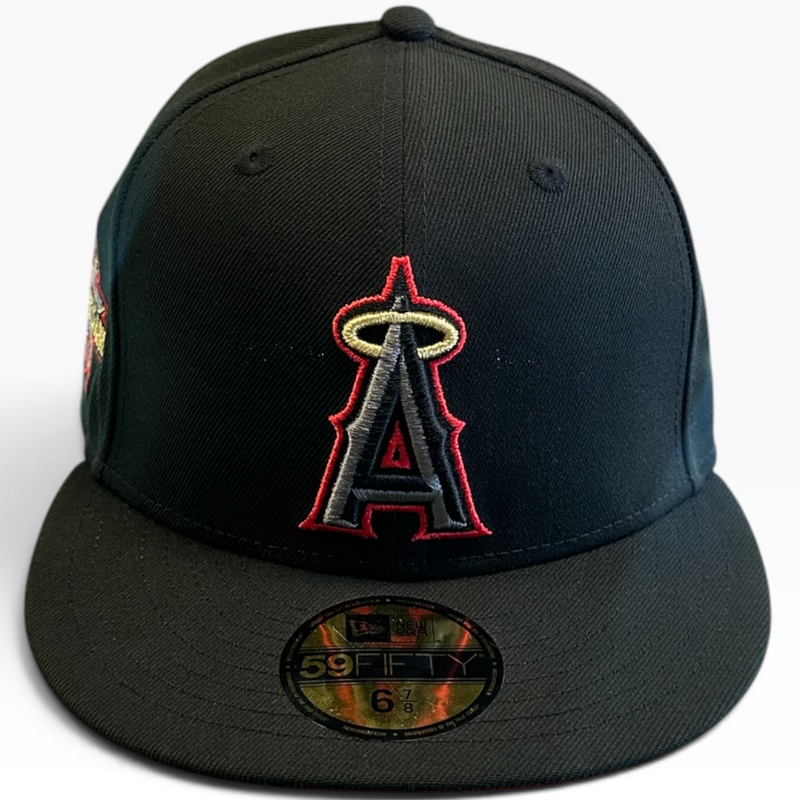 Los Angeles Angels Black/Red New Era 59FIFTY fitted hat - side view