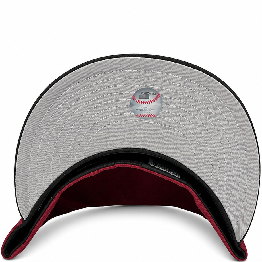 California Angels Burgundy / Black New Era 59FIFTY fitted hat - back view