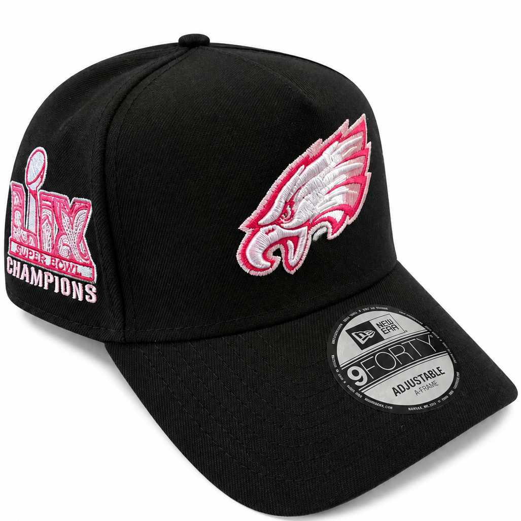 Eagles A-Frame cap with pink underbrim - alternate angle