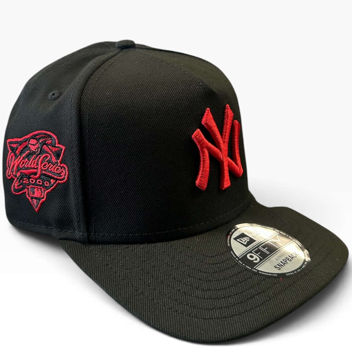 New York Yankees black and red New Era 9FIFTY A-Frame snapback hat - front view