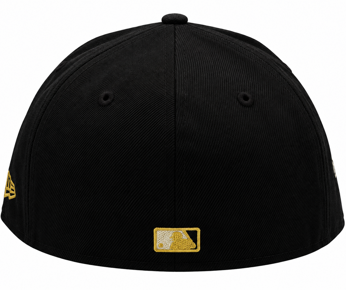 New Era Los Angeles Dodgers Black & Gold Rose 2025 World Series Champions 59FIFTY Fitted Hat