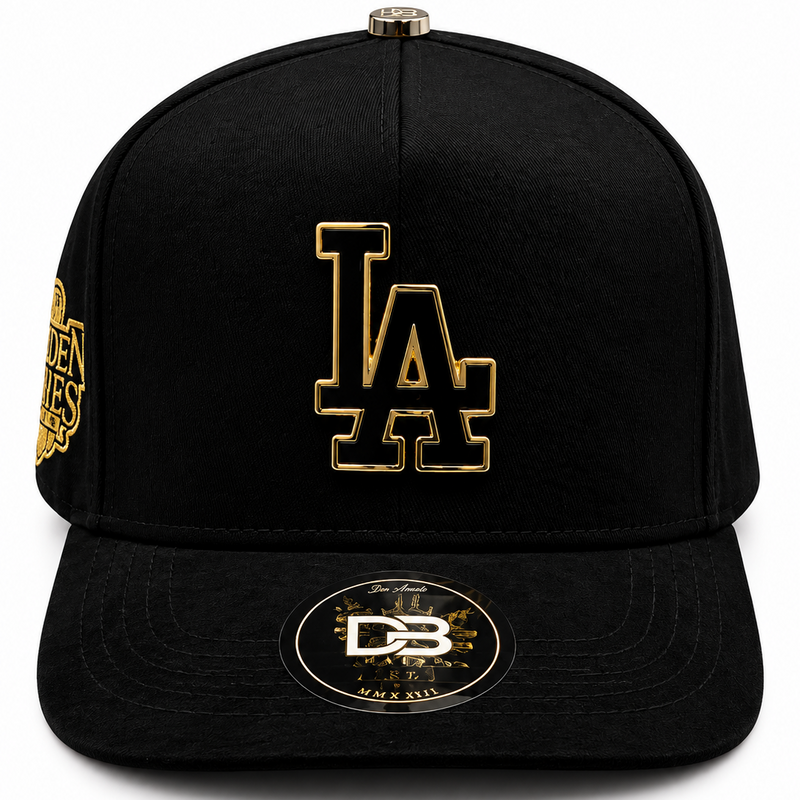 DB Hats Los Angeles Dodgers Golden Series Black & Gold Snapback Hat