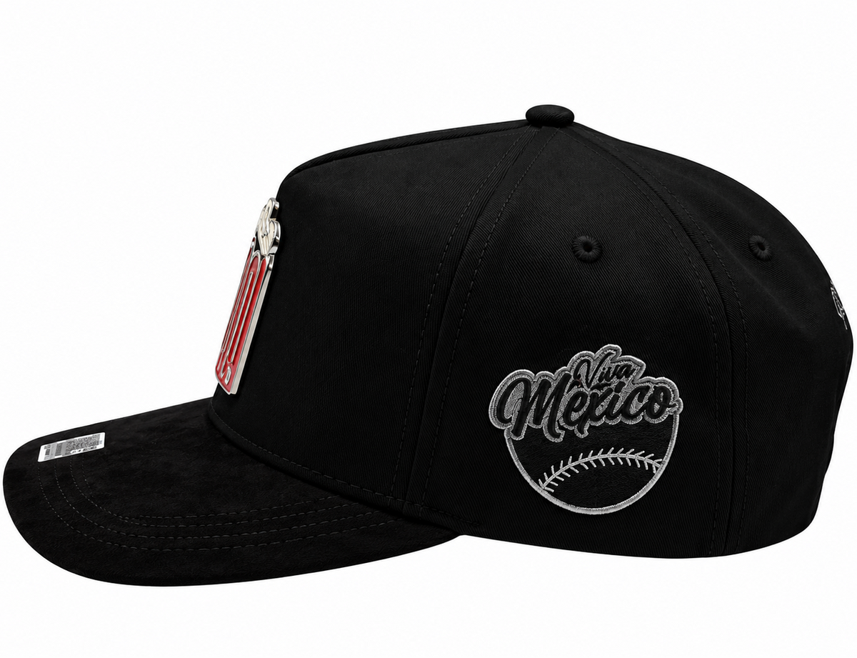 Mexico Cowboy Black Snapback Hat – Red, White & Black Logo