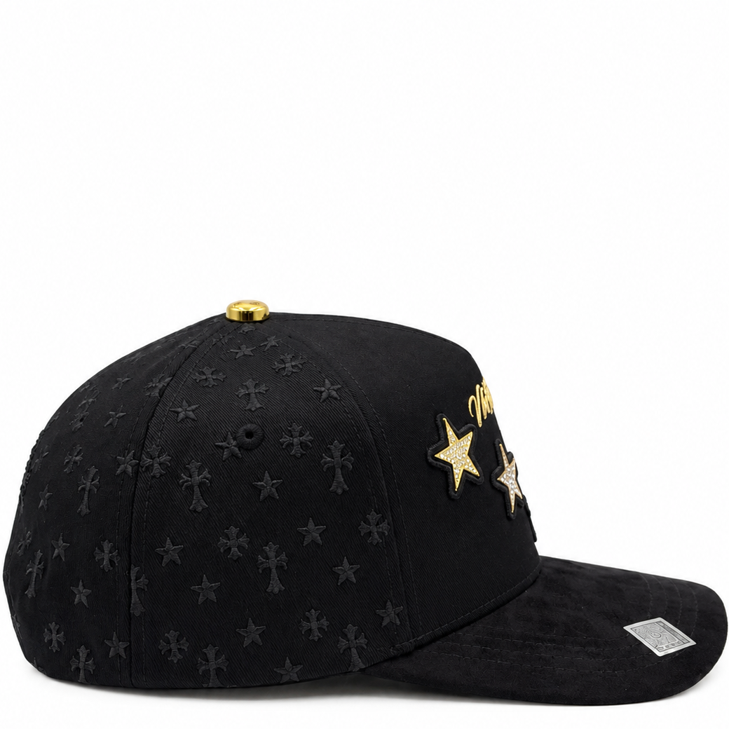 Black & Gold “Nothing Is Easy in Life” Stars & Crosses Snapback Hat