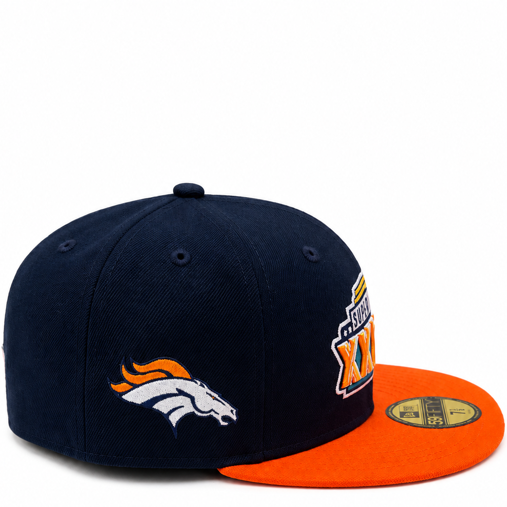New Era Denver Broncos Super Bowl XXXIII Navy & Orange 59FIFTY Fitted Hat