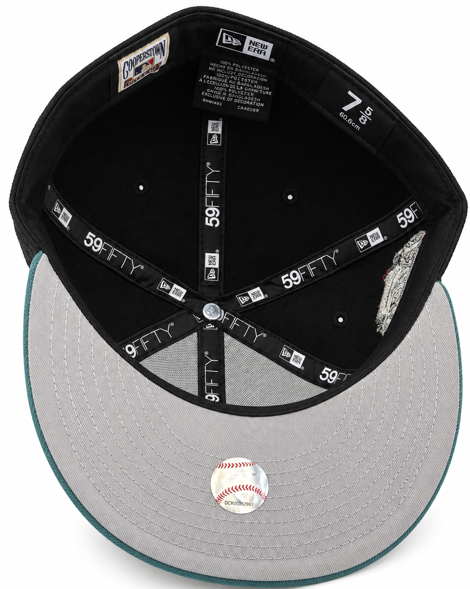 New Era Cleveland Indians Black & Teal 59FIFTY Fitted Hat