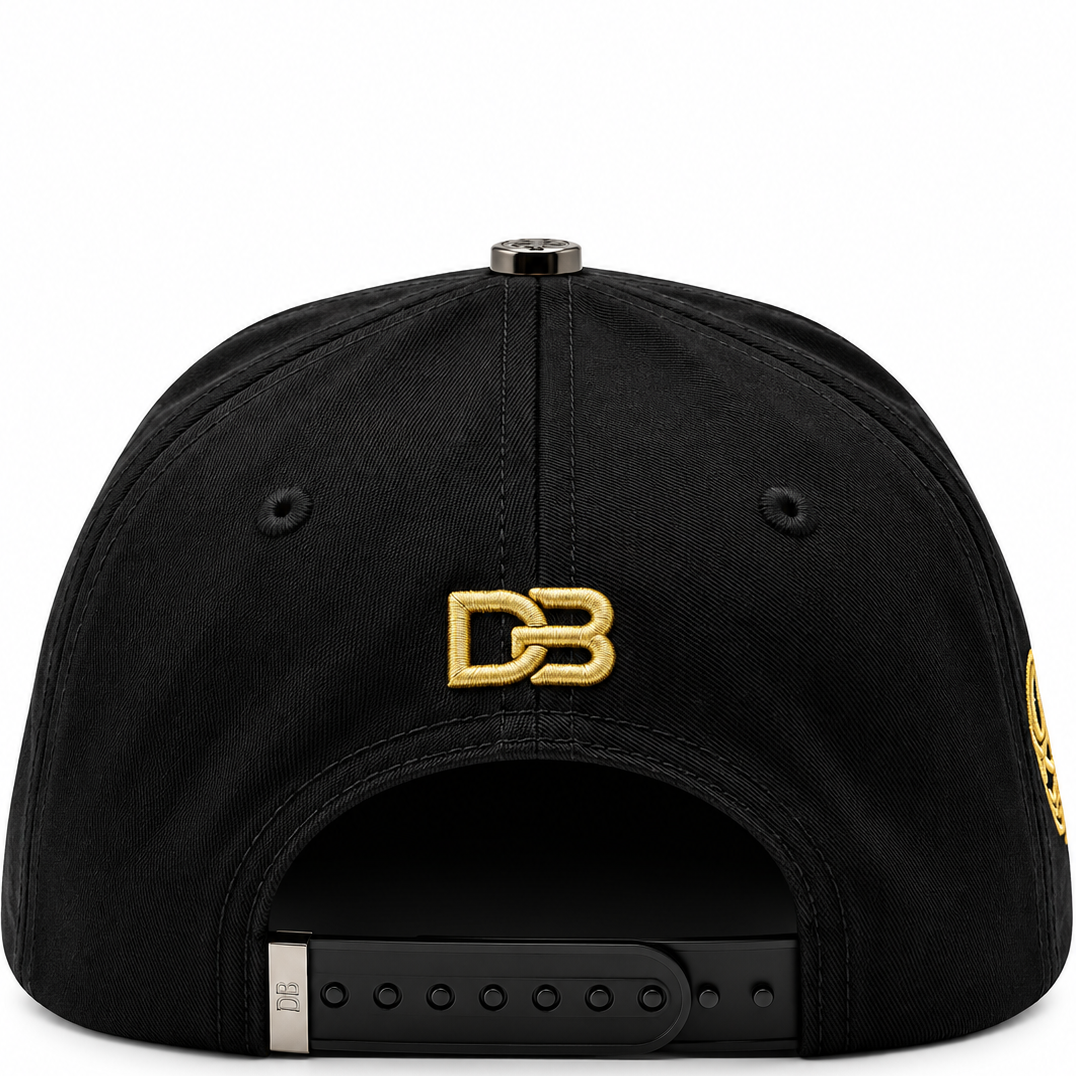DB Hats New York Yankees Golden Series Black & Gold Snapback Hat