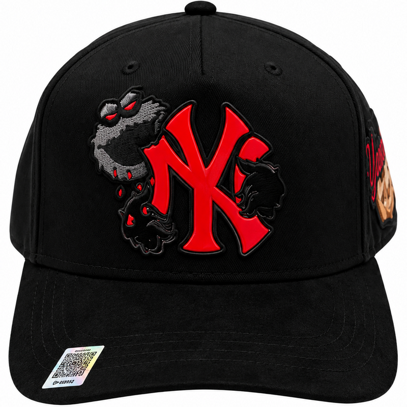 New York Yankees Black & Red Monster Embroidered Snapback Hat