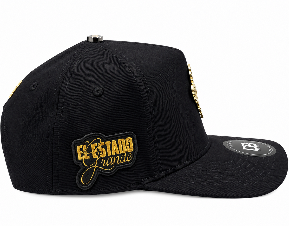 DB Hats Chihuahua Estado Grande Black & Gold Snapback Hat