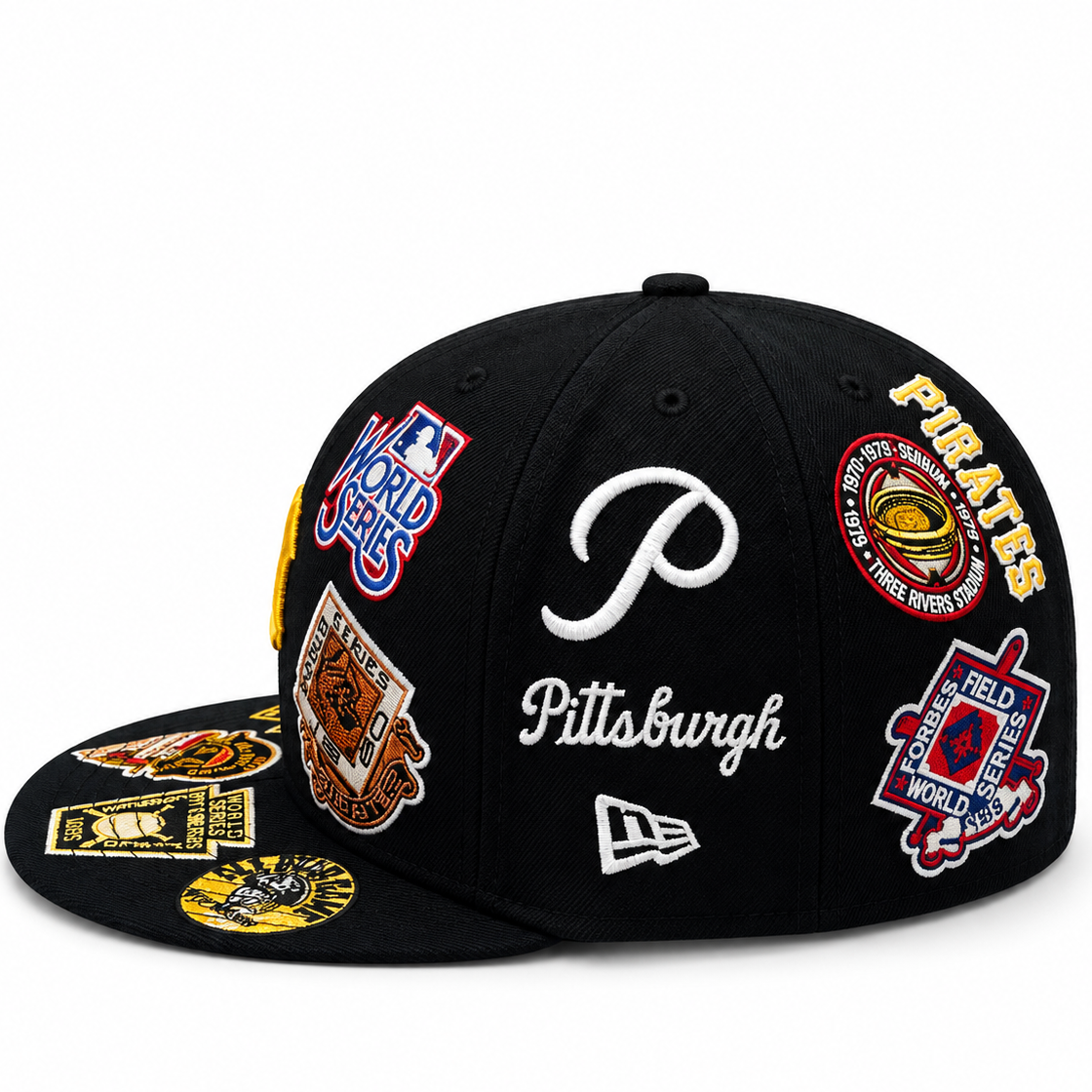 New Era Pittsburgh Pirates World Series Patch Collection Black 59FIFTY Fitted Hat
