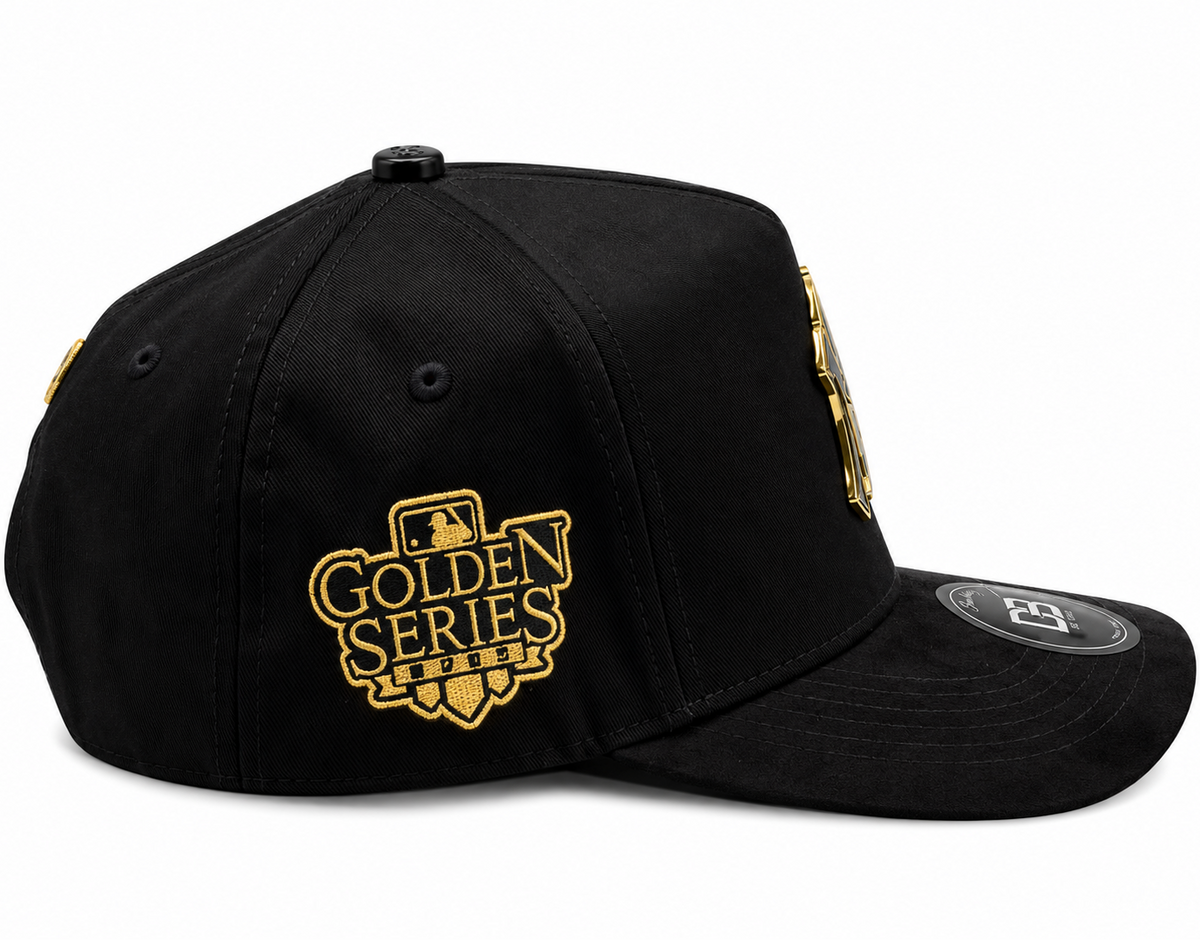 DB Hats New York Yankees Golden Series Black & Gold Snapback Hat