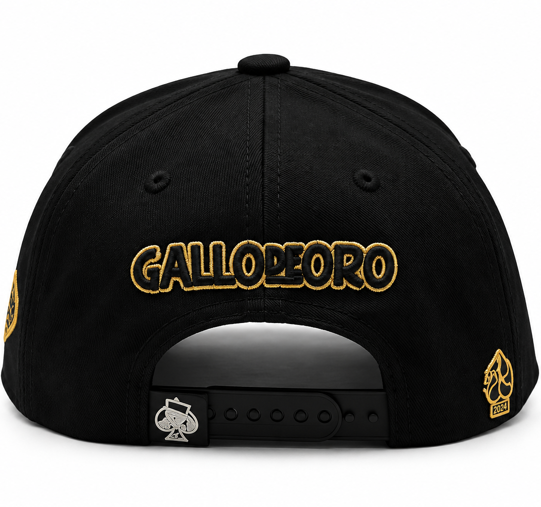 Gallo de Oro Black & Gold Rooster Snapback Hat