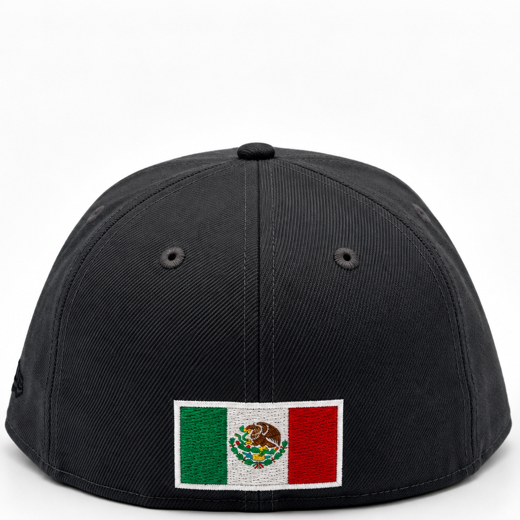 New Era Mexico Rose Logo Charcoal Black 59FIFTY Fitted Hat