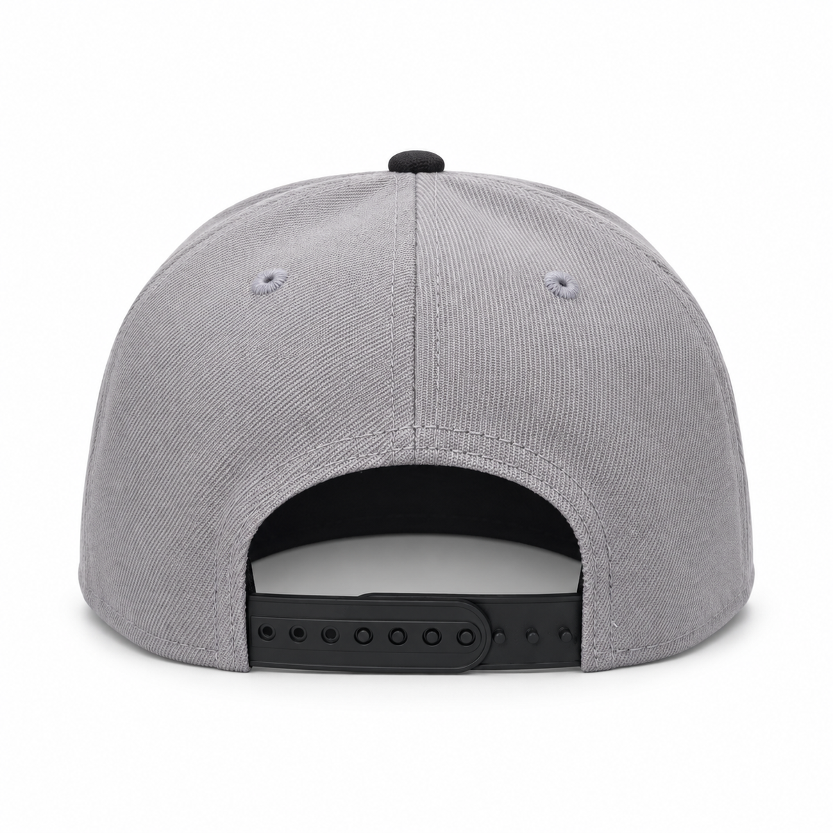 Los Angeles Dodgers grey and black New Era 9FIFTY World Series snapback hat – back view with black snap closure
