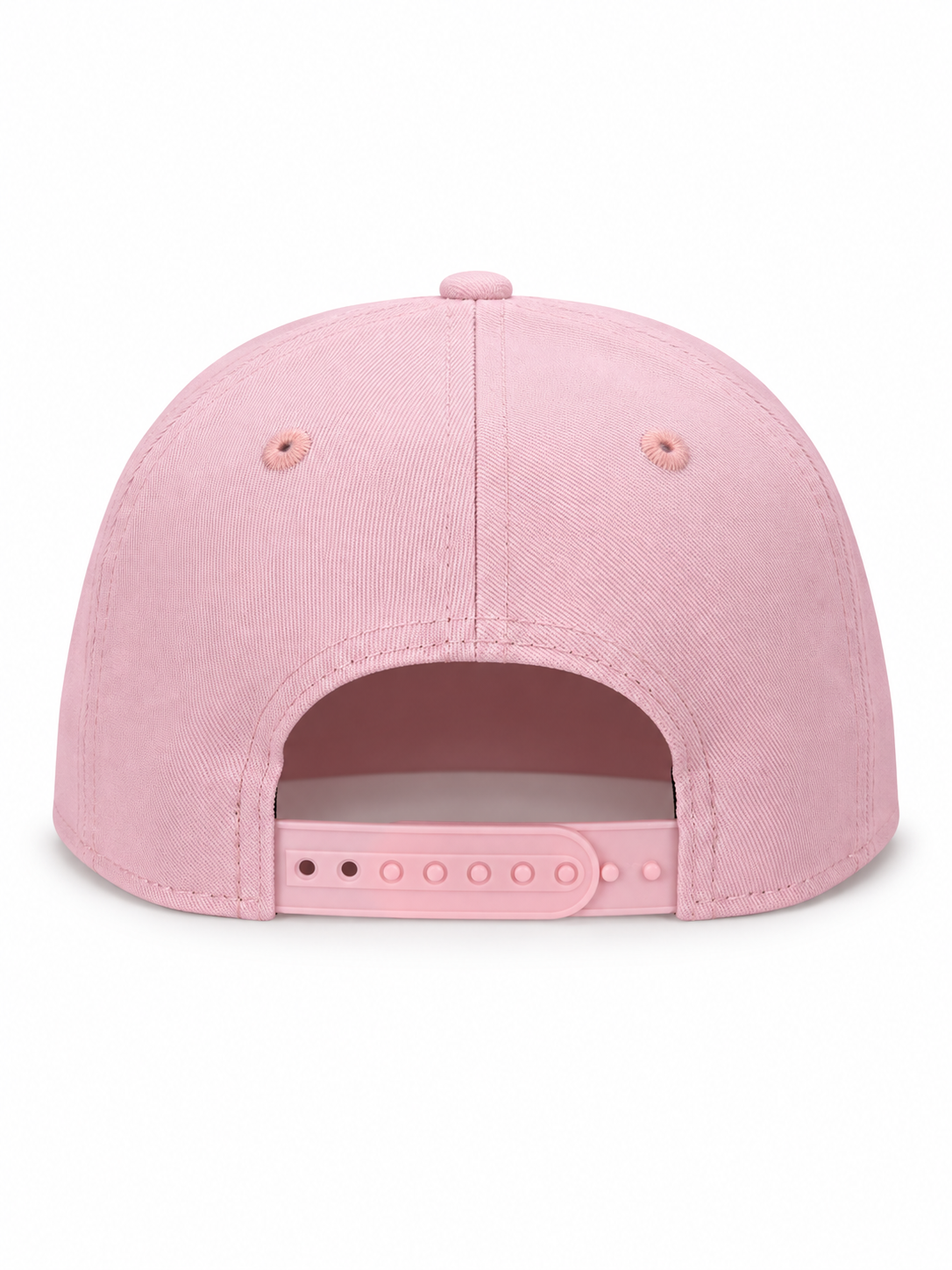 Pink cap – back view with pink snap closure