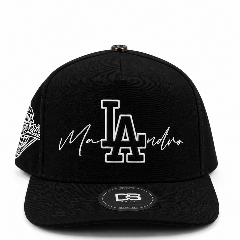 DB Hats Los Angeles Dodgers Black Monogram Suede Snapback Hat