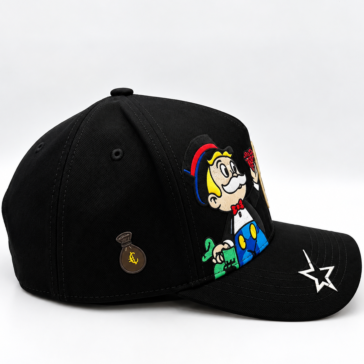 Cash Only Black Diamond Money Man Embroidered Adjustable Hat