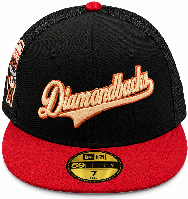 New Era Arizona Diamondbacks Black & Red 59FIFTY Fitted Trucker Hat