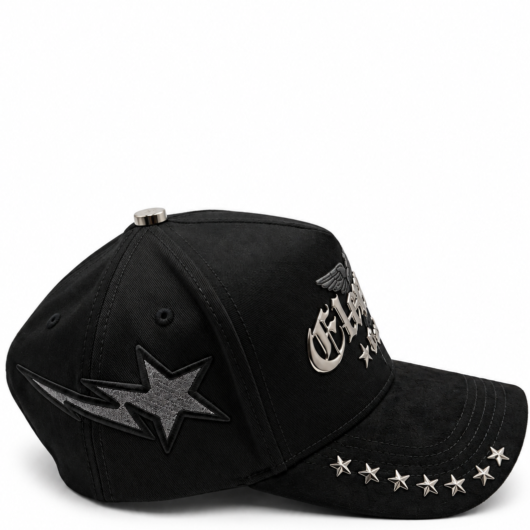 Elevado Black & Silver Star Snapback Hat