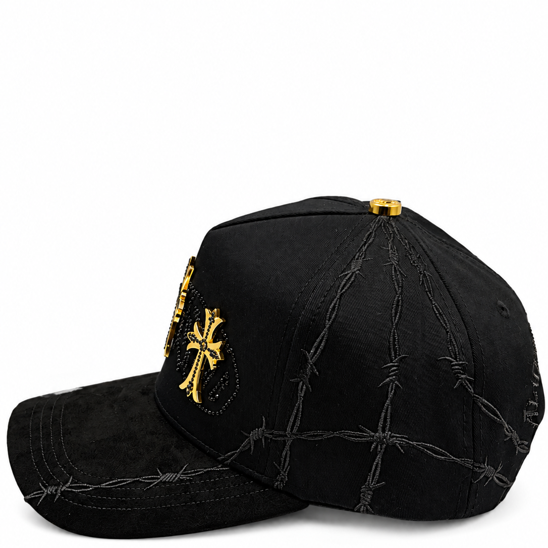 Bigg Boss Black & Gold Triple Cross Snapback Hat