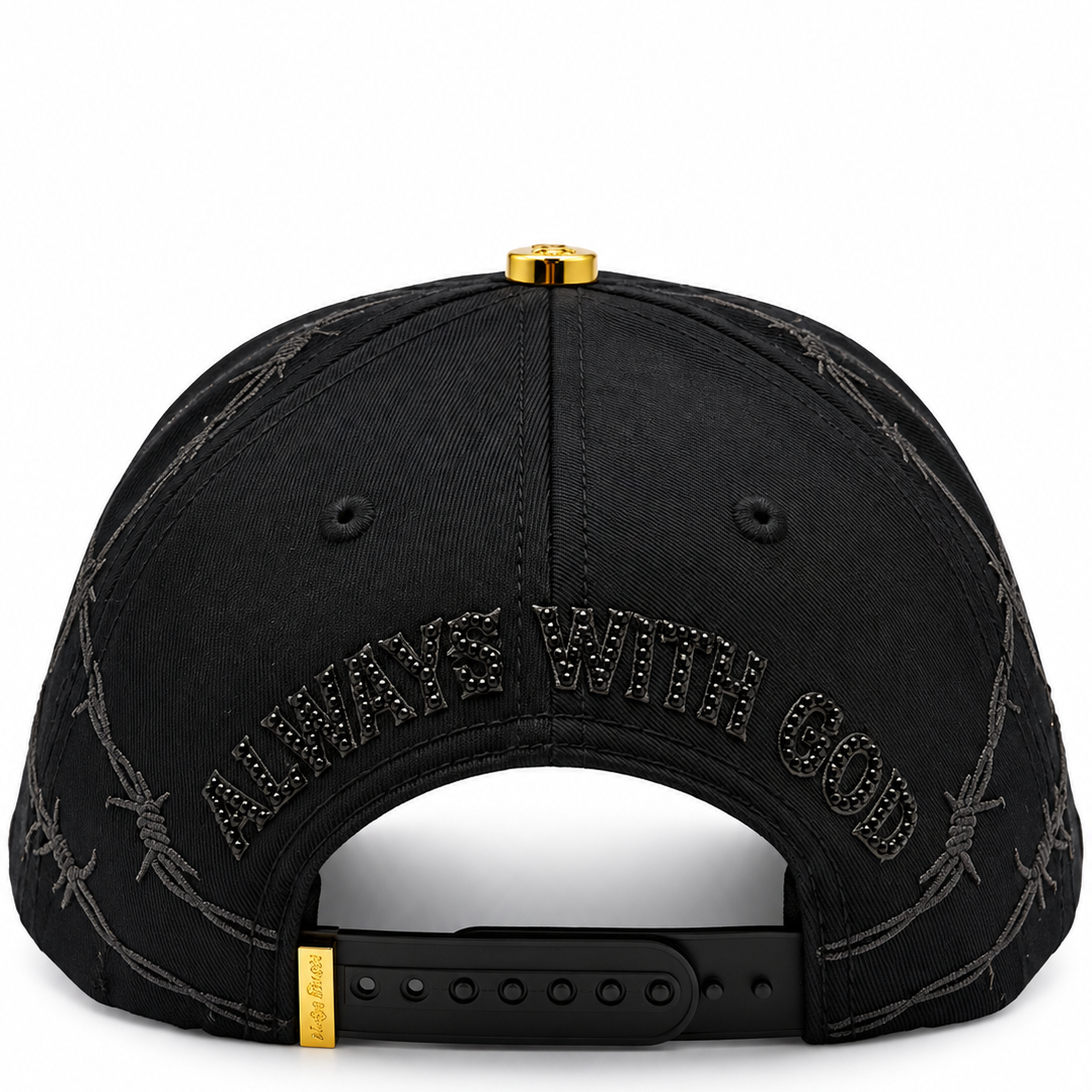 Bigg Boss Black & Gold Triple Cross Snapback Hat