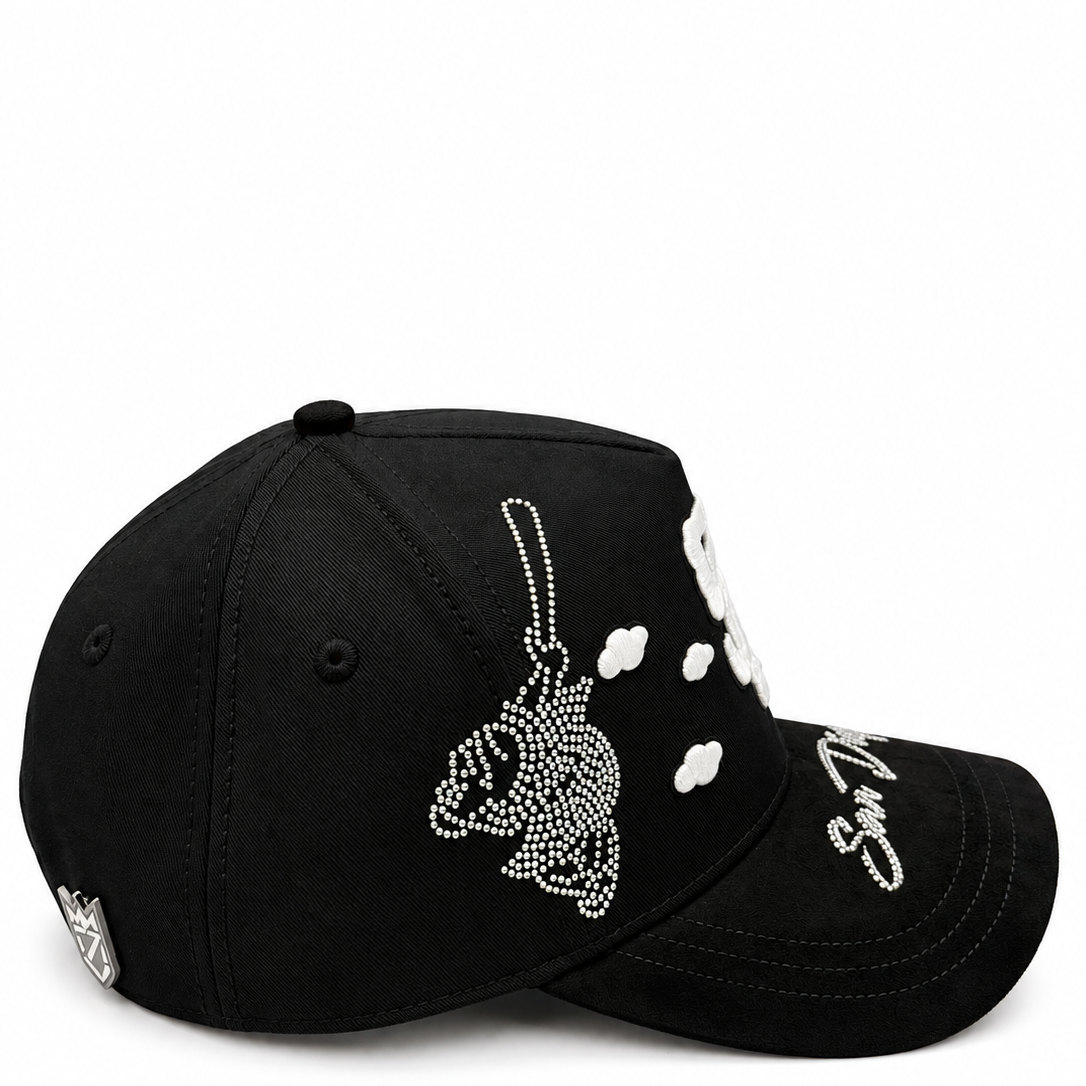 MZ Hats San Diego Padres Black Rhinestone Snapback Hat