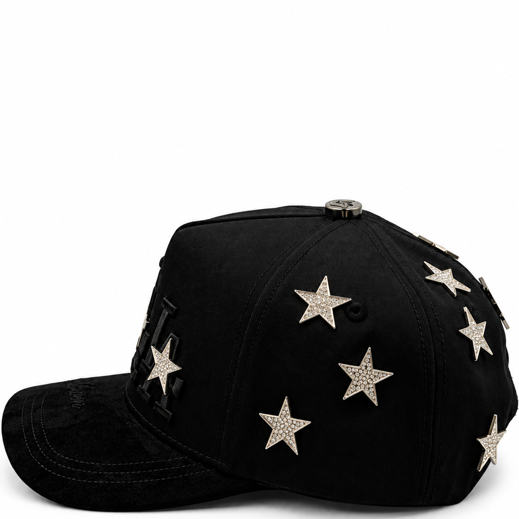Triple Seven LA Black & Silver Star Snapback Hat