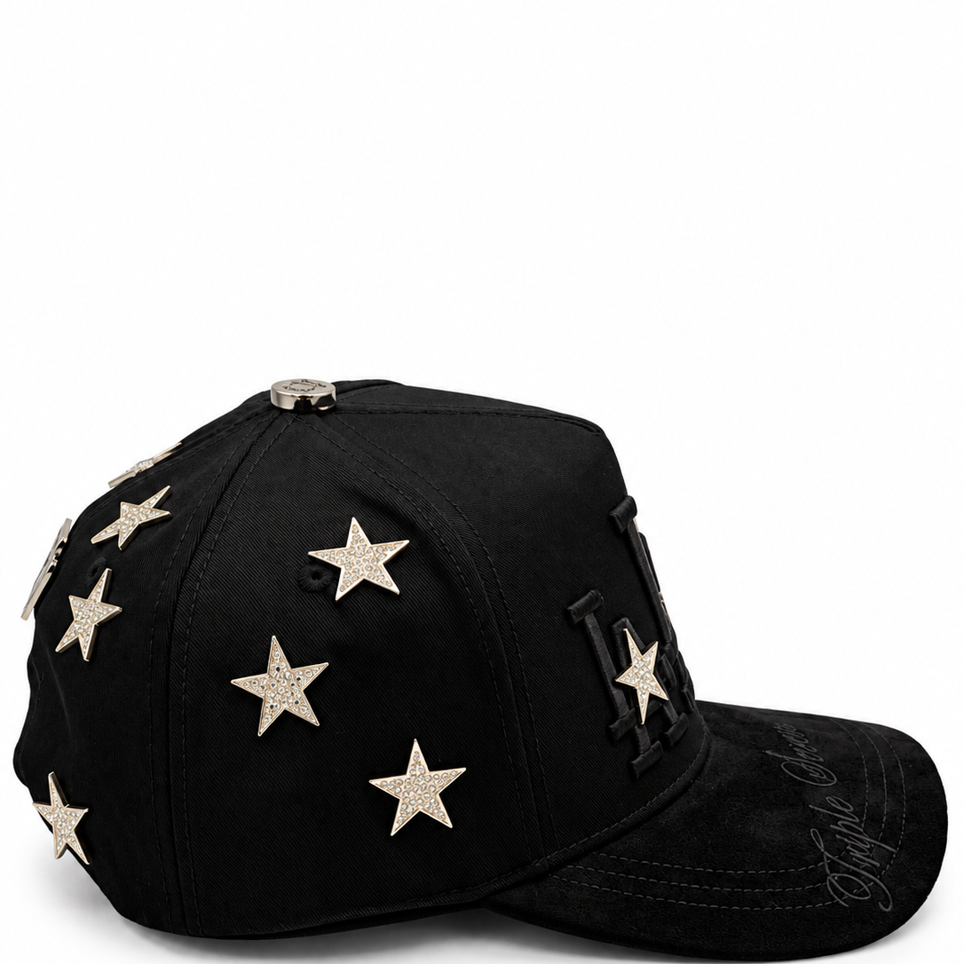Triple Seven LA Black & Silver Star Snapback Hat