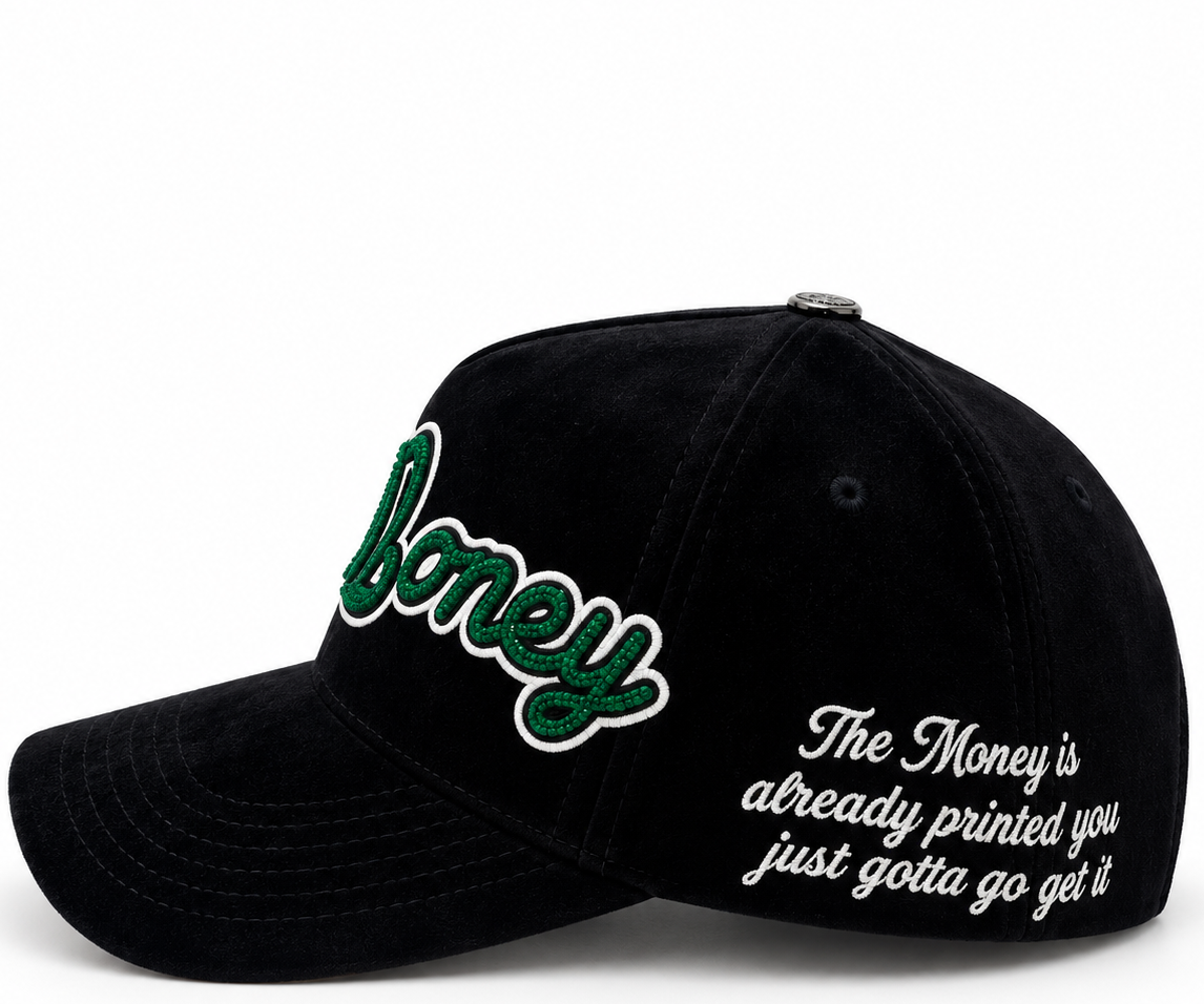 Cash Only Black & Green Embroidered Snapback Hat