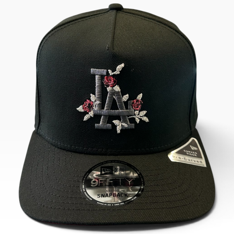 LA Black Rose New Era 9FIFTY A-Frame snapback hat - side view