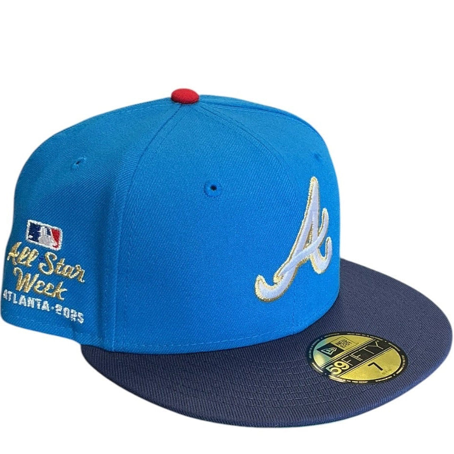 Atlanta Braves Blue & Navy All-Star Week 2000 New Era 59FIFTY fitted hat - back view
