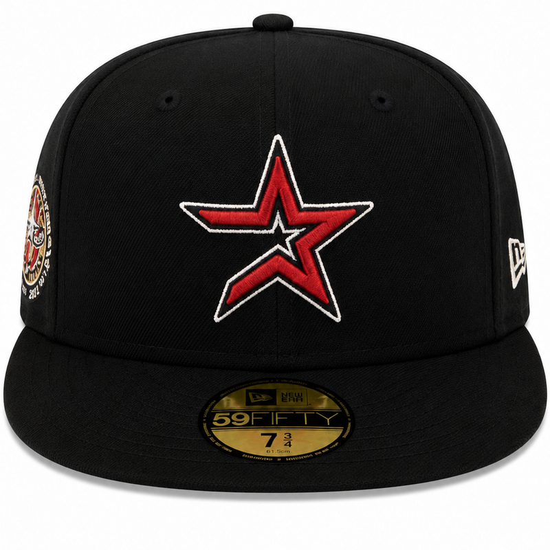 Houston Astros 2004 All-Star Game black 59FIFTY fitted hat with red star logo – front view