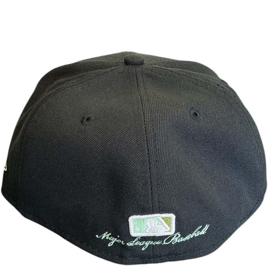 Tampa Bay Rays Black & Mint Green New Era 59FIFTY fitted hat - front view